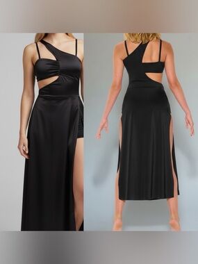 Kelle dance costume black maxi 2 piece dress leotard EQUILIBRIUM 8430 LC child